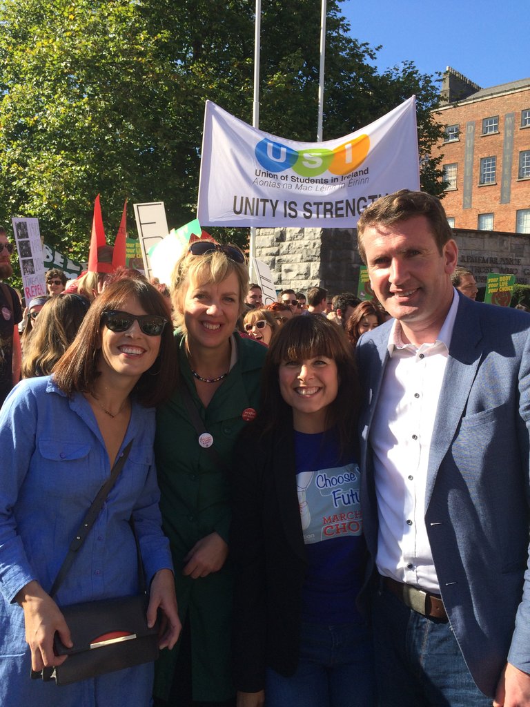 March for Choice with Cllr Rebecca Moynihan, actress and activist Tara Flynn and Aodhan O'Riordhain TD