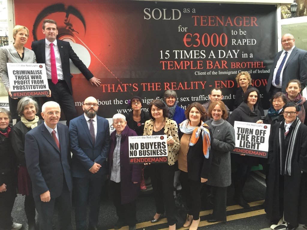 Outside Leinster House in support of the Criminal Law (Sexual Offences) Bill 2015 #End Demand